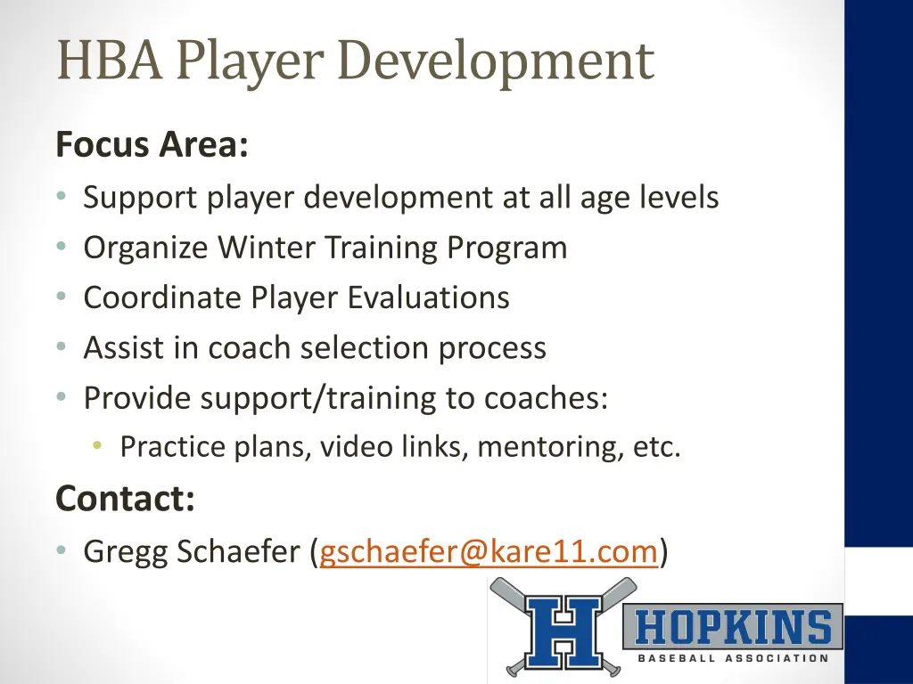 hba player development