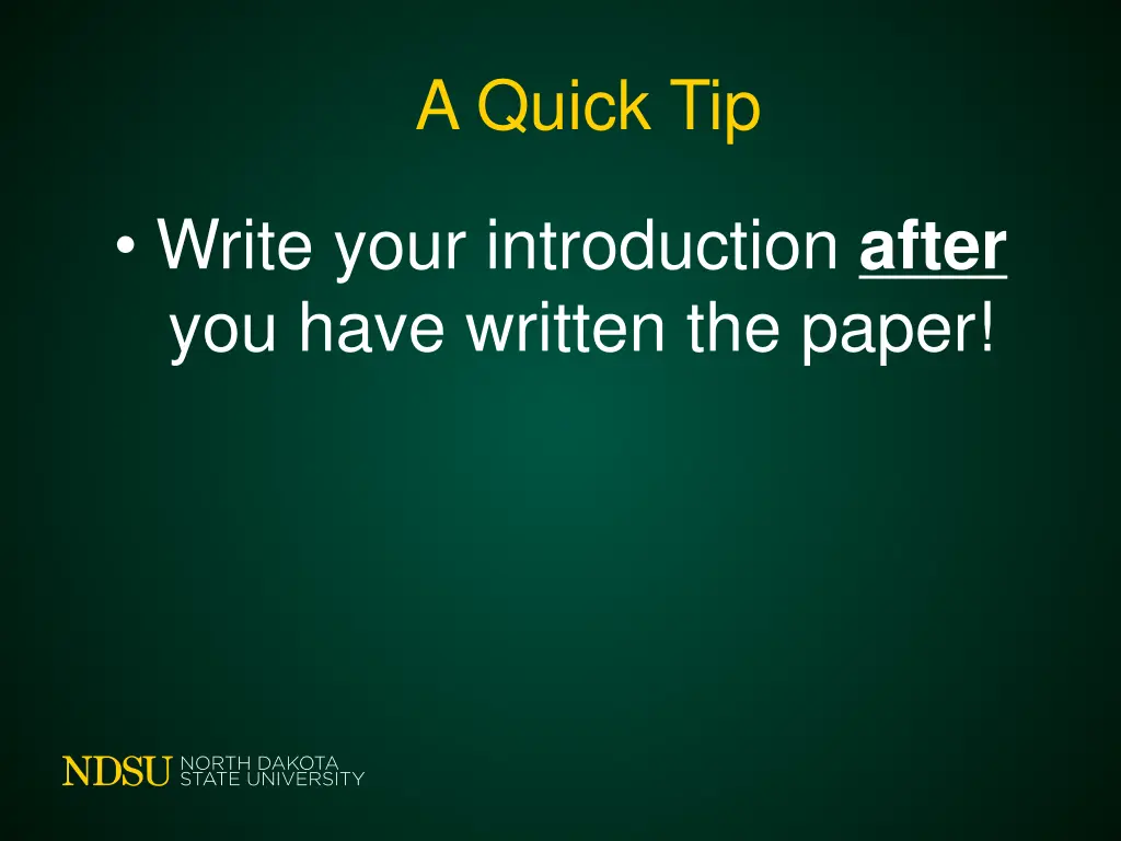 a quick tip