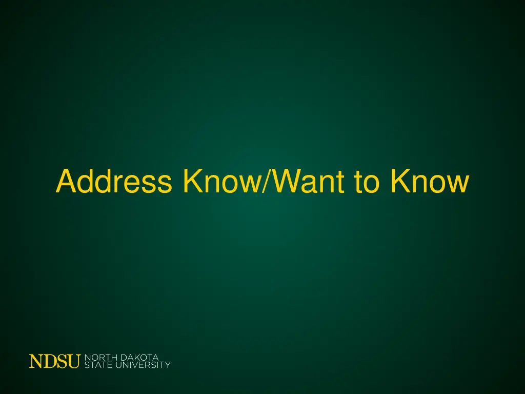 address know want to know