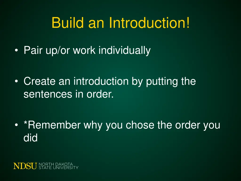 build an introduction