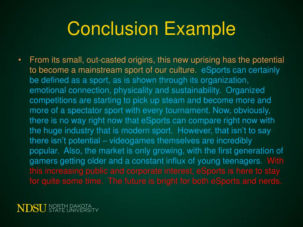 conclusion example