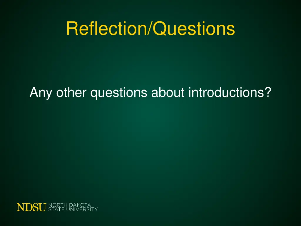 reflection questions