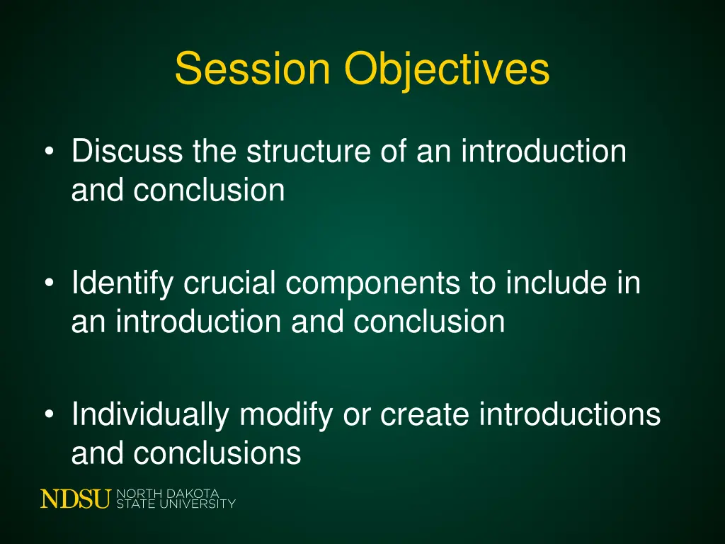 session objectives