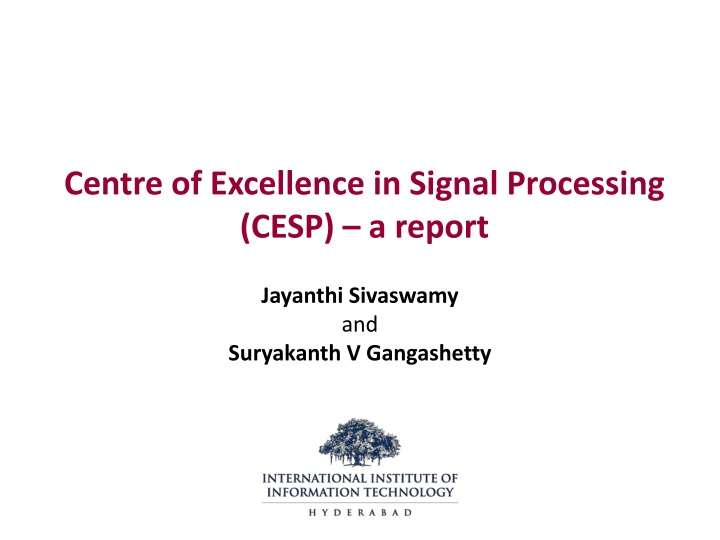 centre of excellence in signal processing cesp