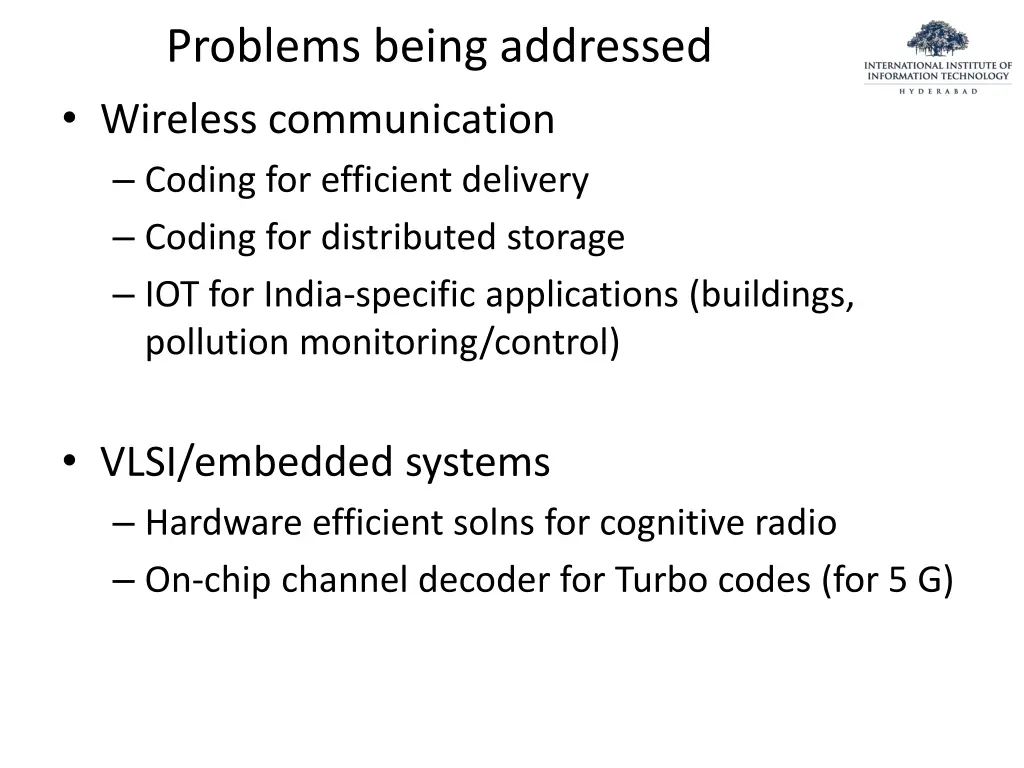 problems being addressed wireless communication