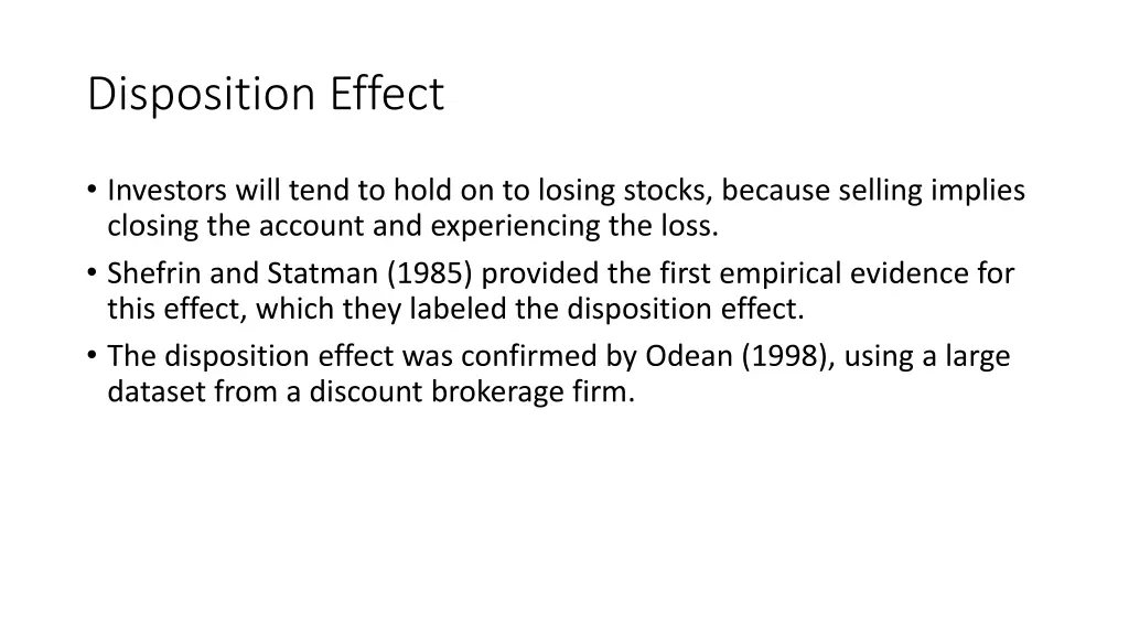 disposition effect