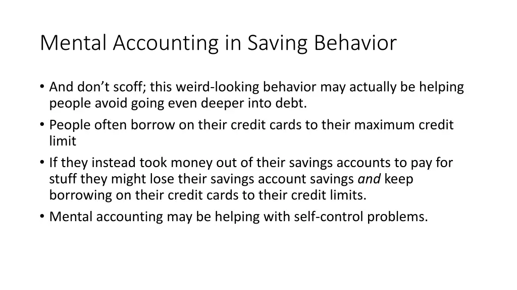 mental accounting in saving behavior 1