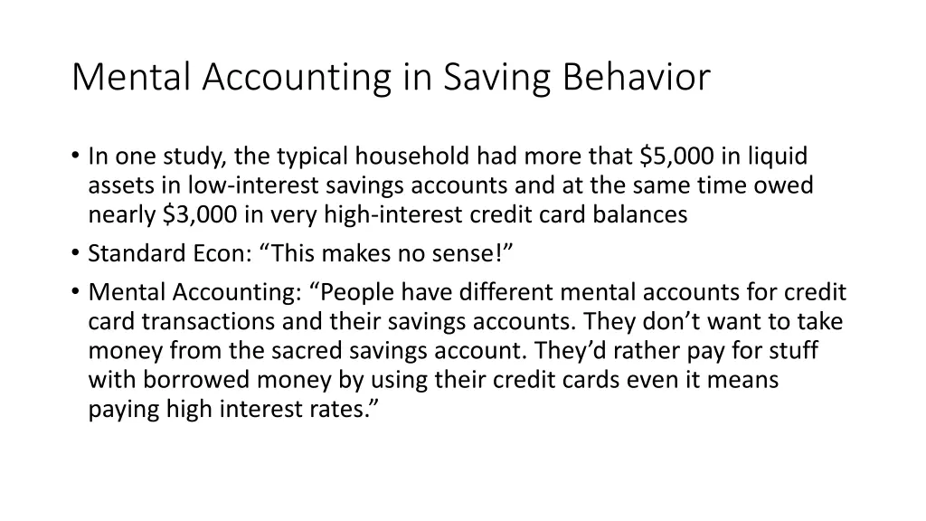 mental accounting in saving behavior