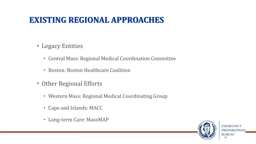 existing regional approaches