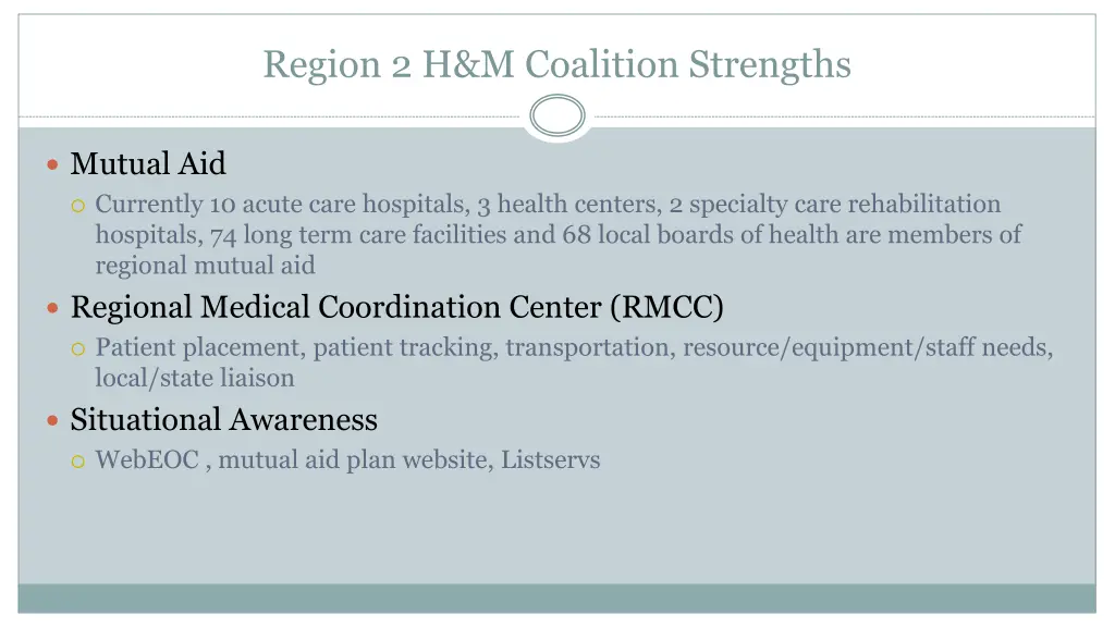 region 2 h m coalition strengths