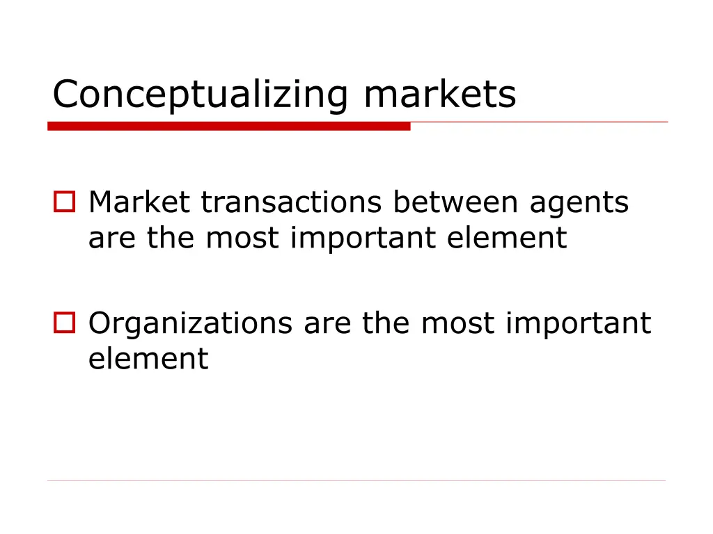 conceptualizing markets