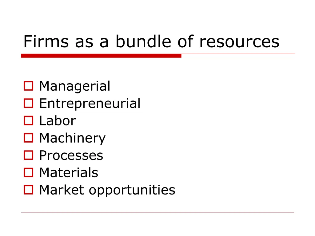 firms as a bundle of resources