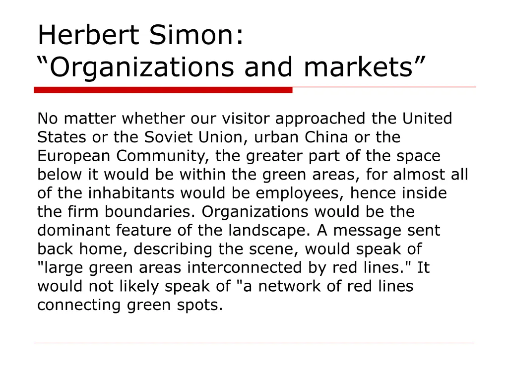 herbert simon organizations and markets 1