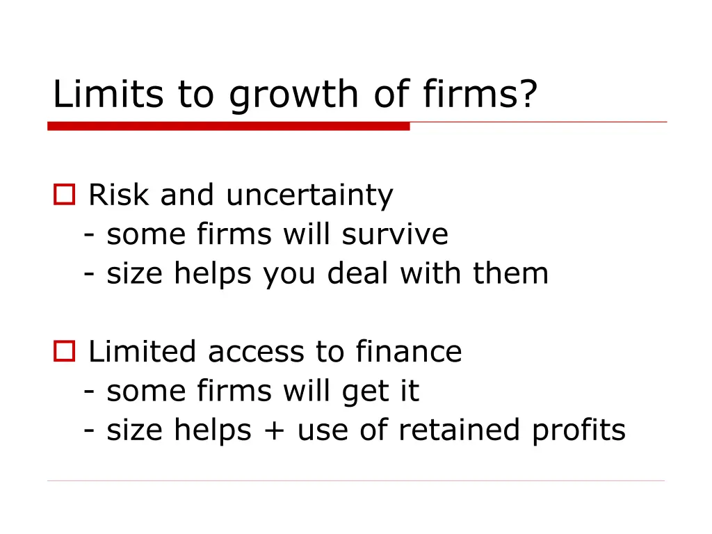 limits to growth of firms 1