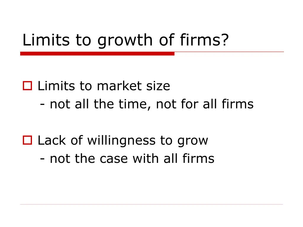 limits to growth of firms