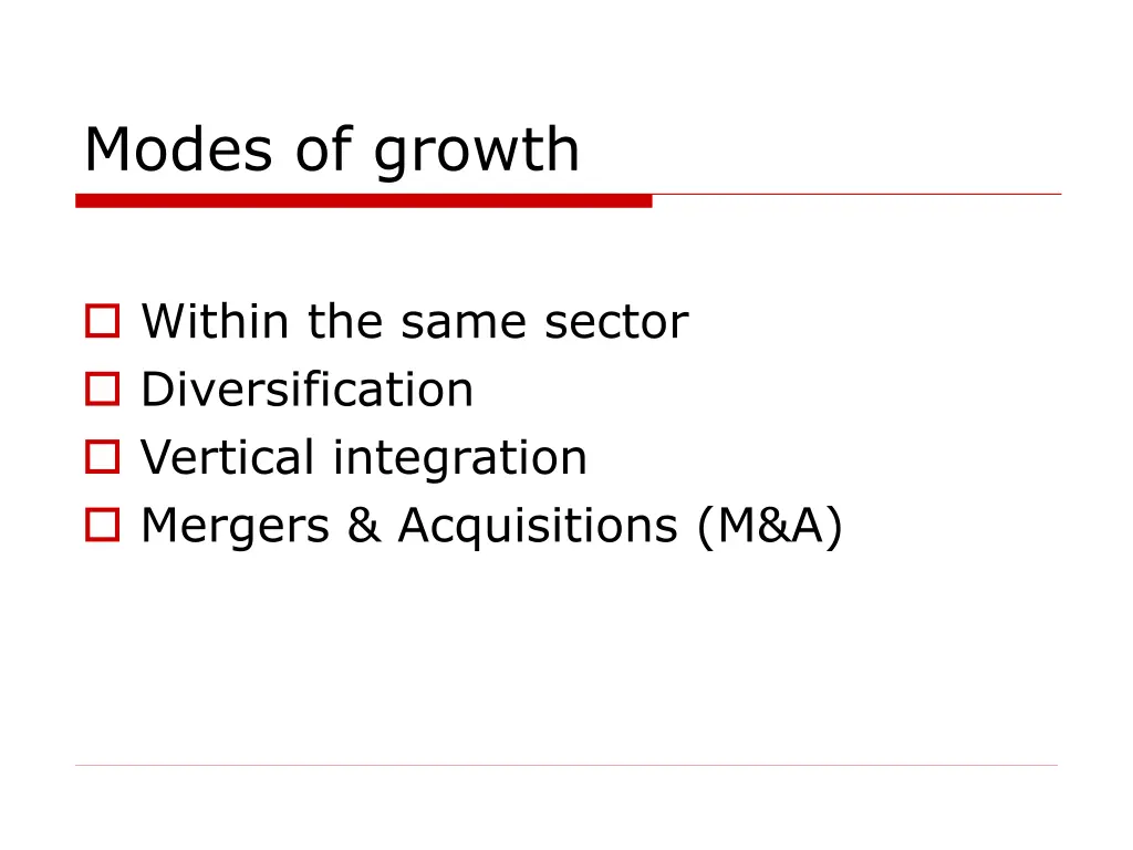 modes of growth