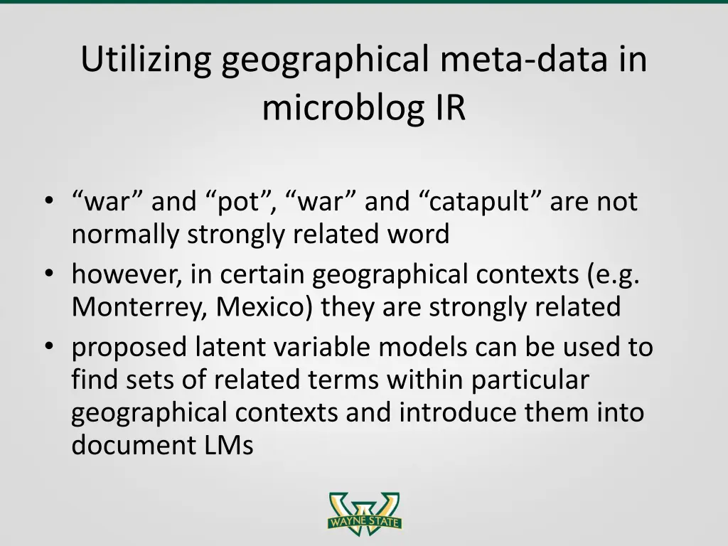 utilizing geographical meta data in microblog ir 2