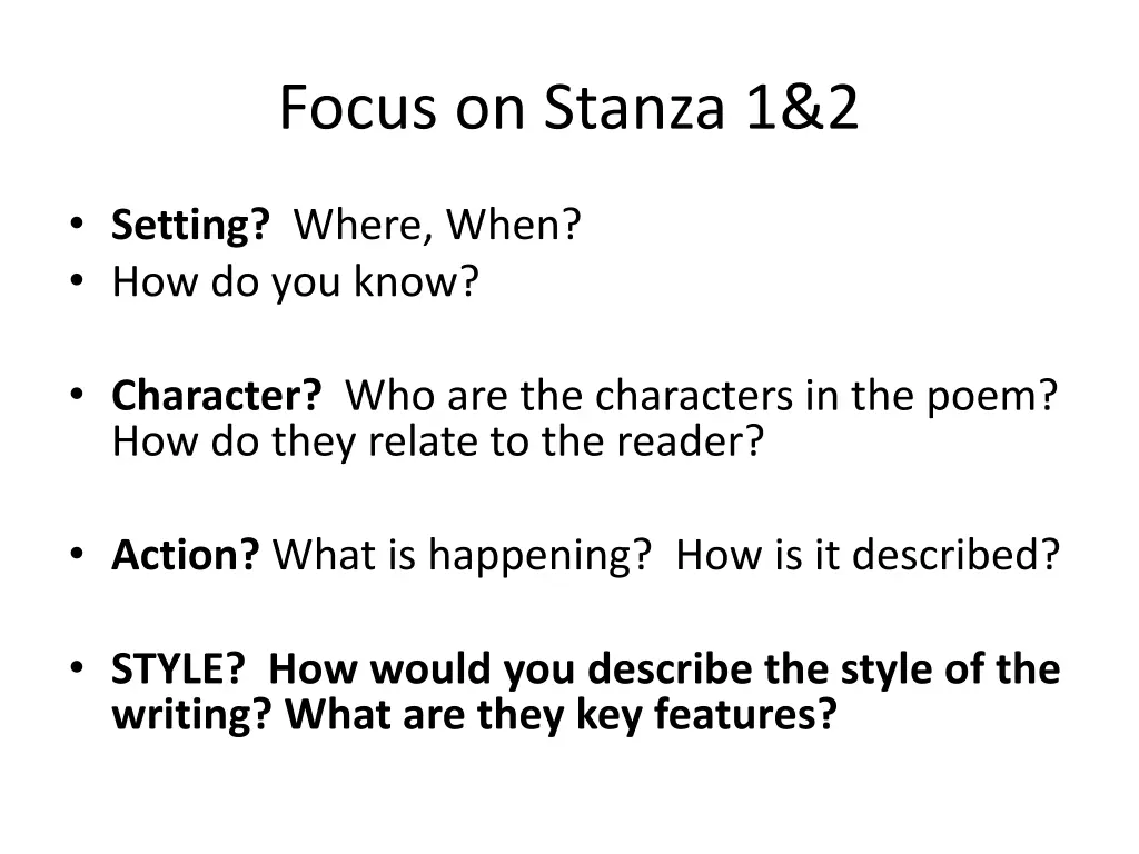 focus on stanza 1 2