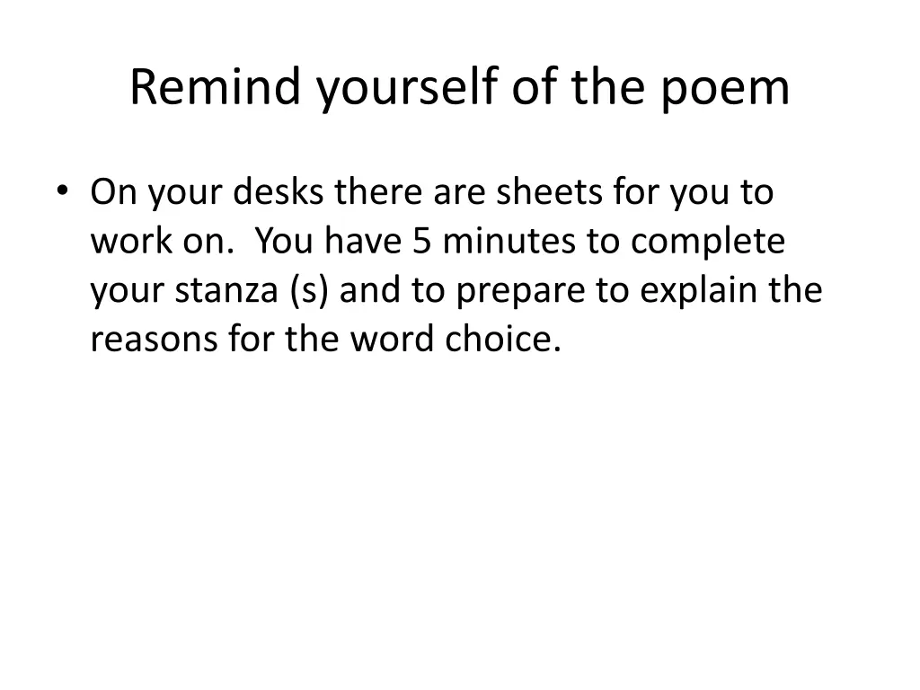 remind yourself of the poem