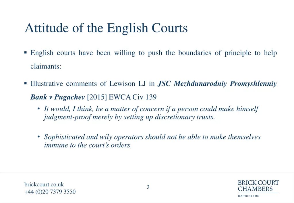 attitude of the english courts