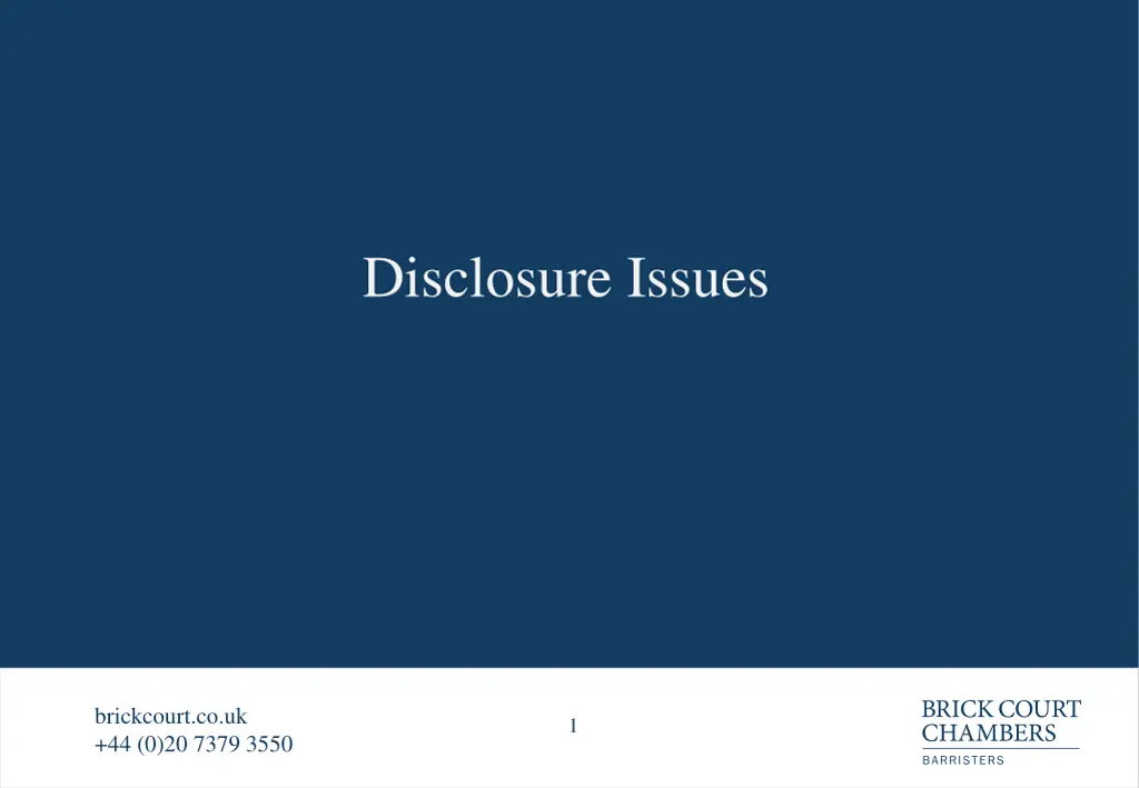 disclosure issues