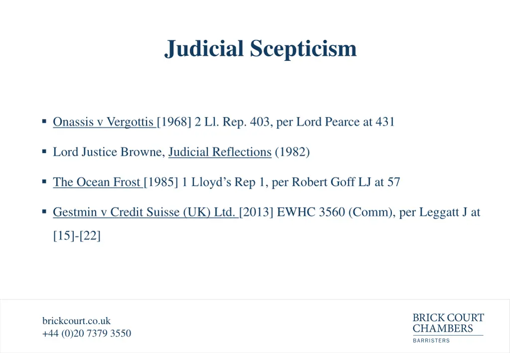 judicial scepticism