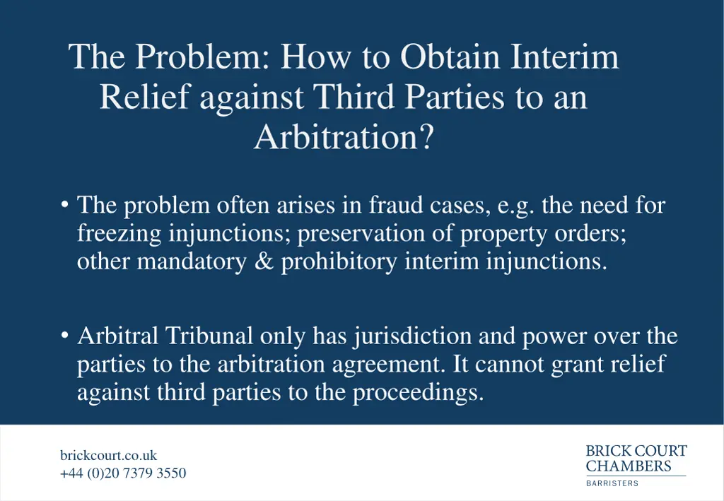 the problem how to obtain interim relief against