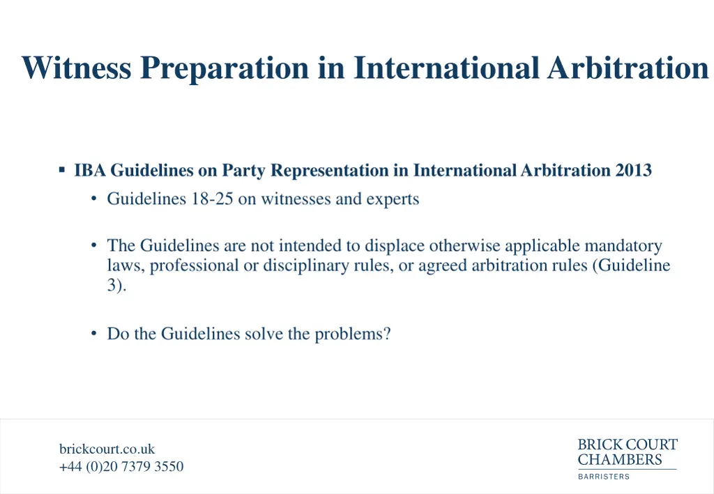 witness preparation in international arbitration 1