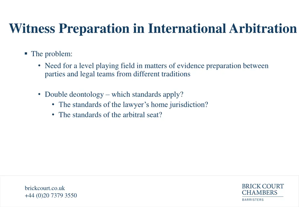 witness preparation in international arbitration