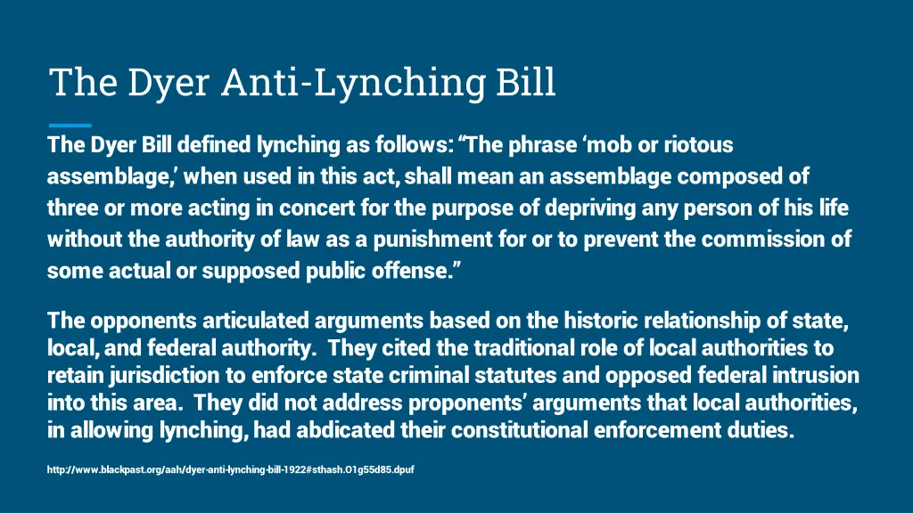 the dyer anti lynching bill