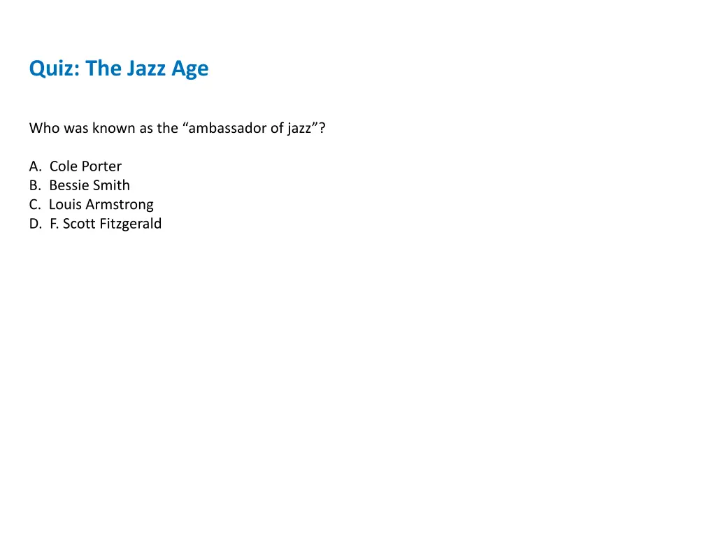 quiz the jazz age