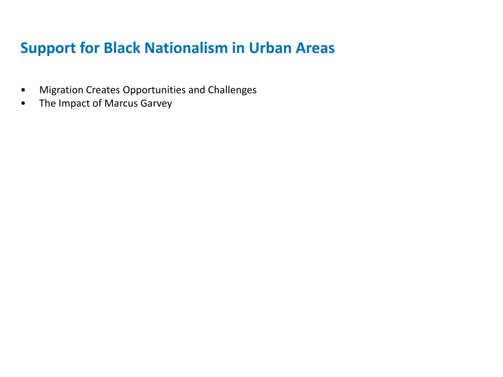 support for black nationalism in urban areas 1