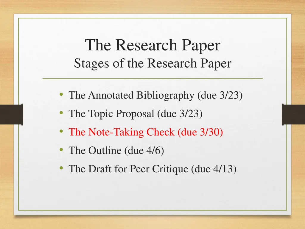 the research paper stages of the research paper 3