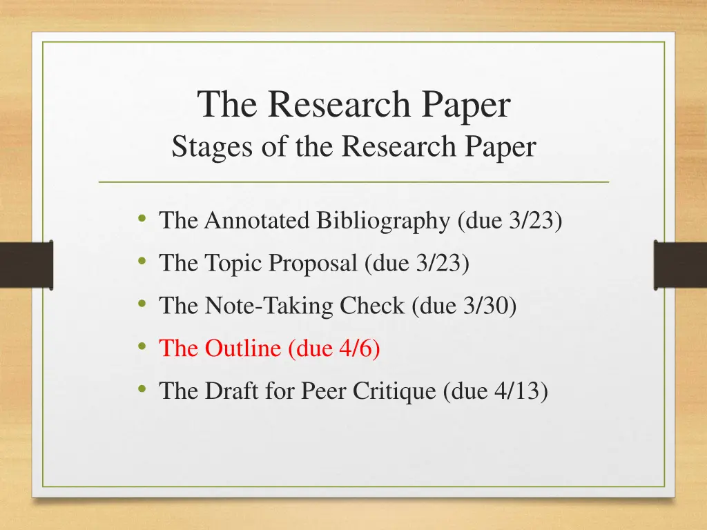 the research paper stages of the research paper 4