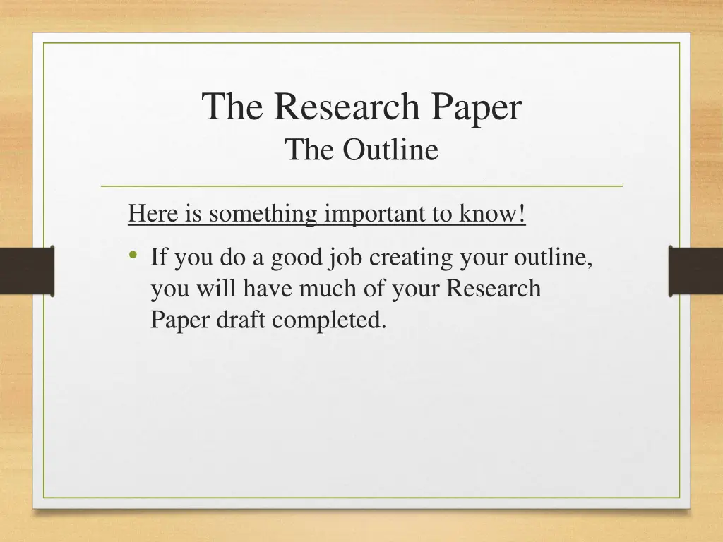 the research paper the outline 2