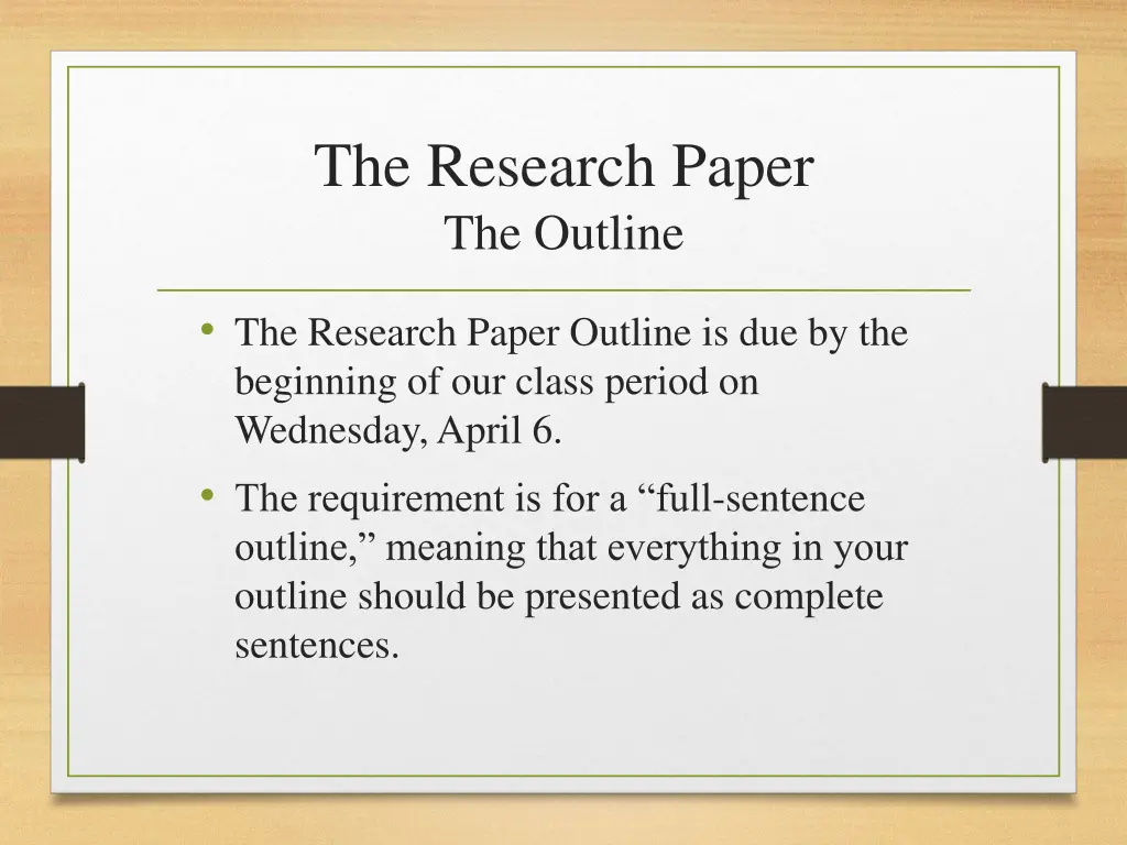 the research paper the outline