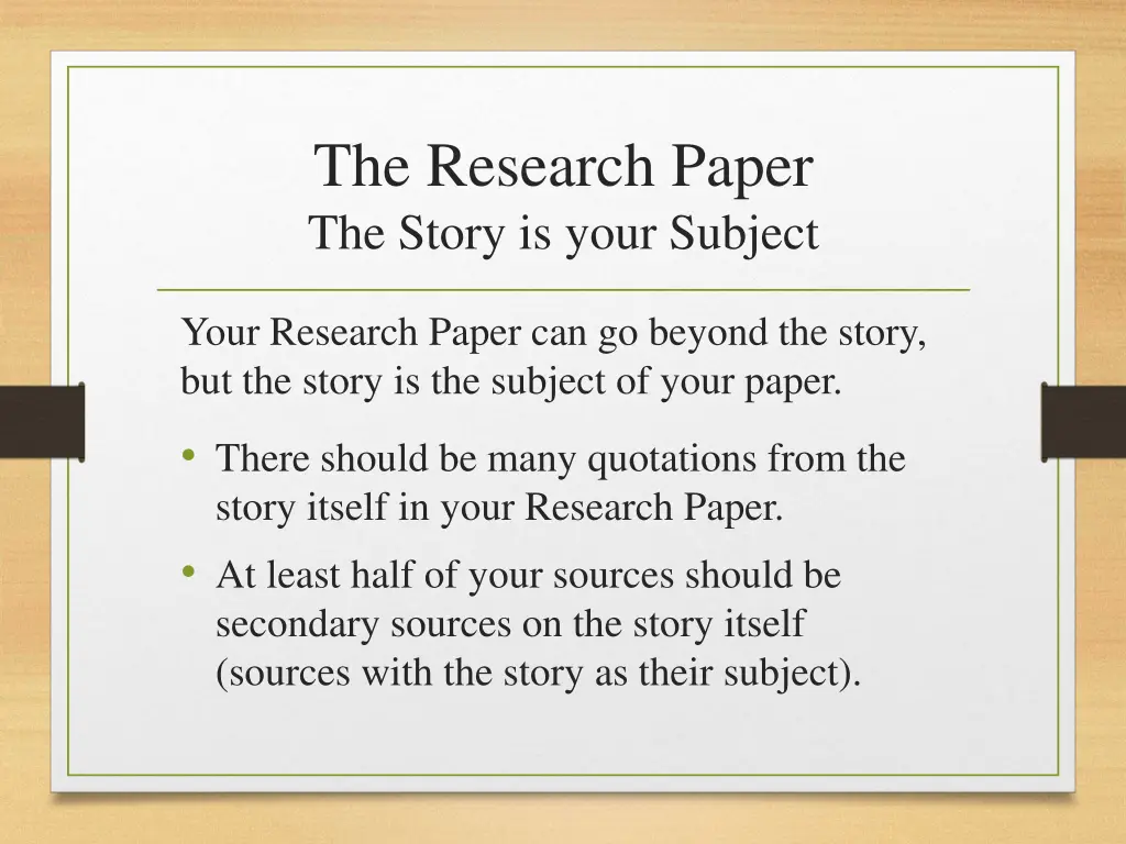 the research paper the story is your subject