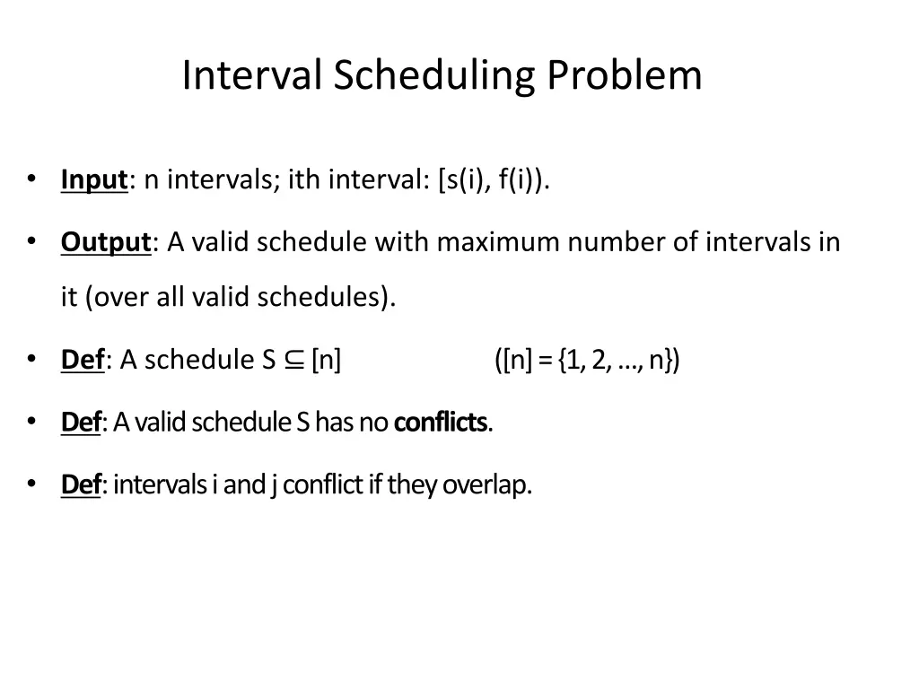 interval scheduling problem 1