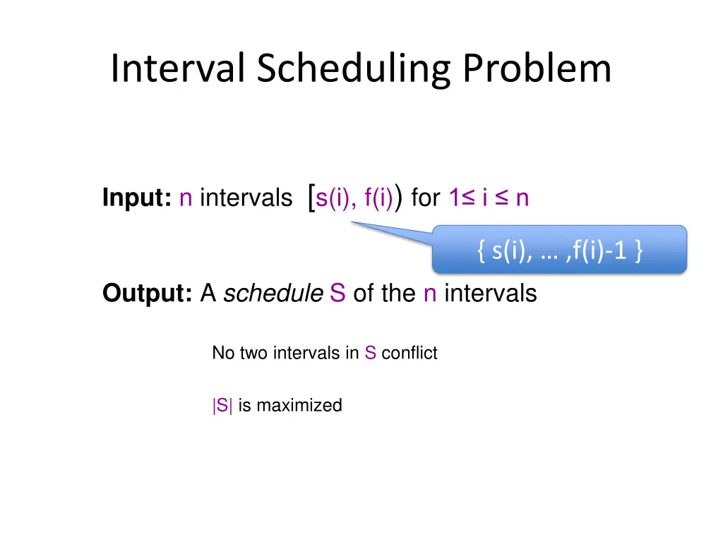 interval scheduling problem