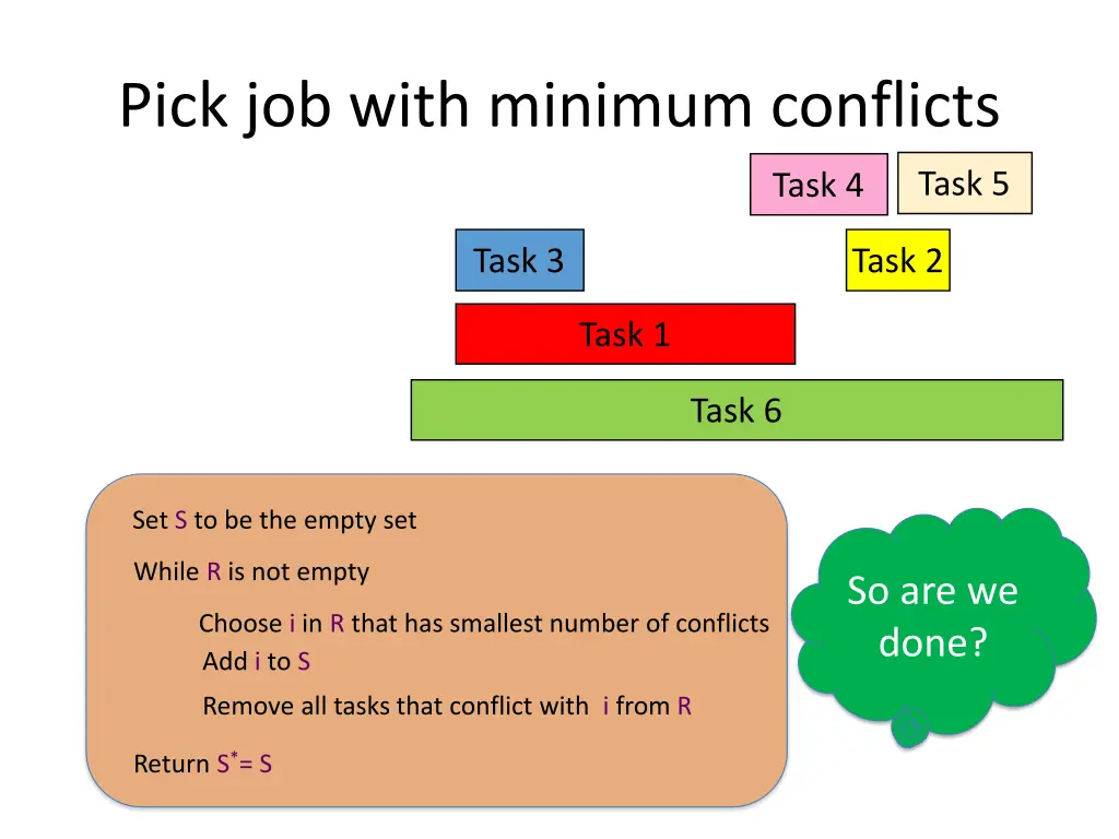 pick job with minimum conflicts