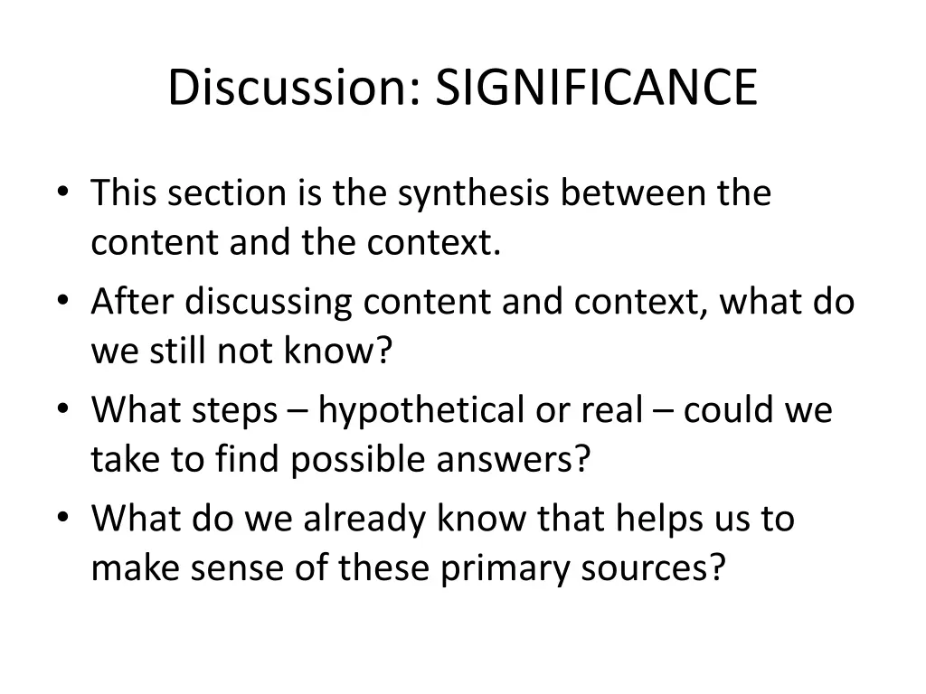 discussion significance