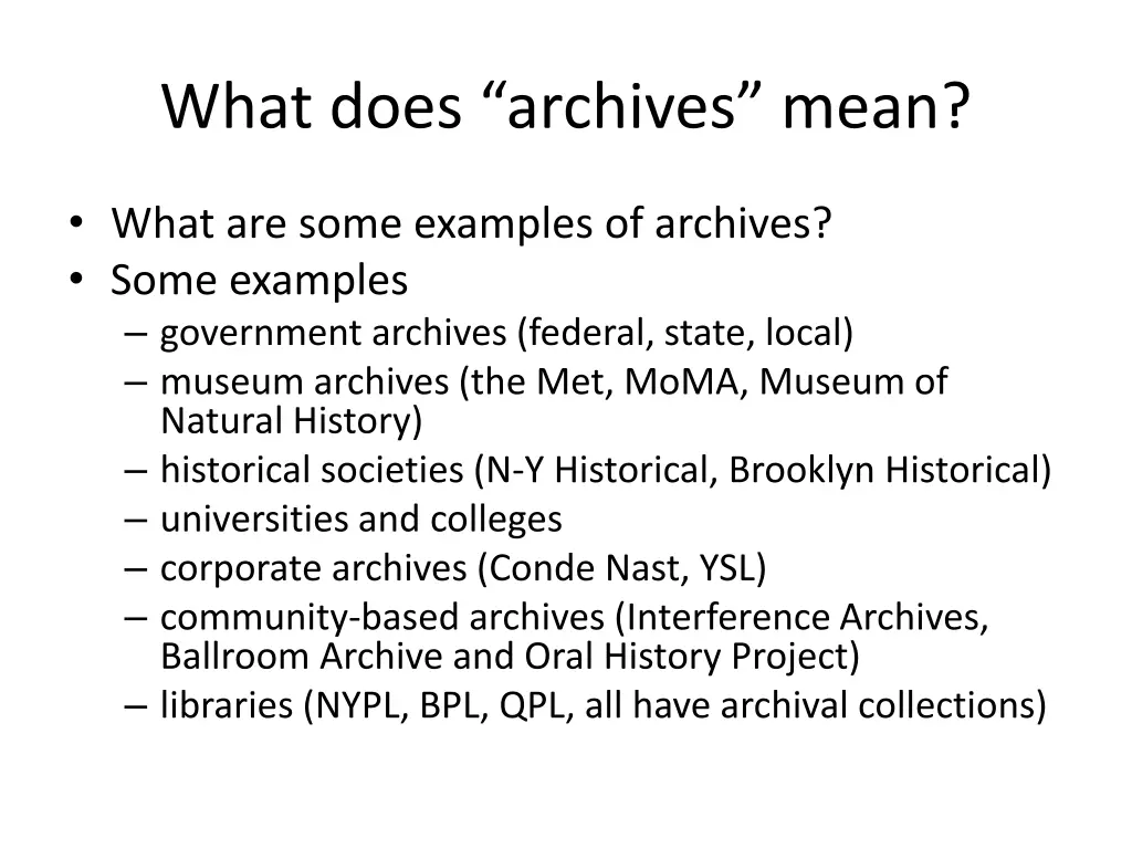 what does archives mean 1