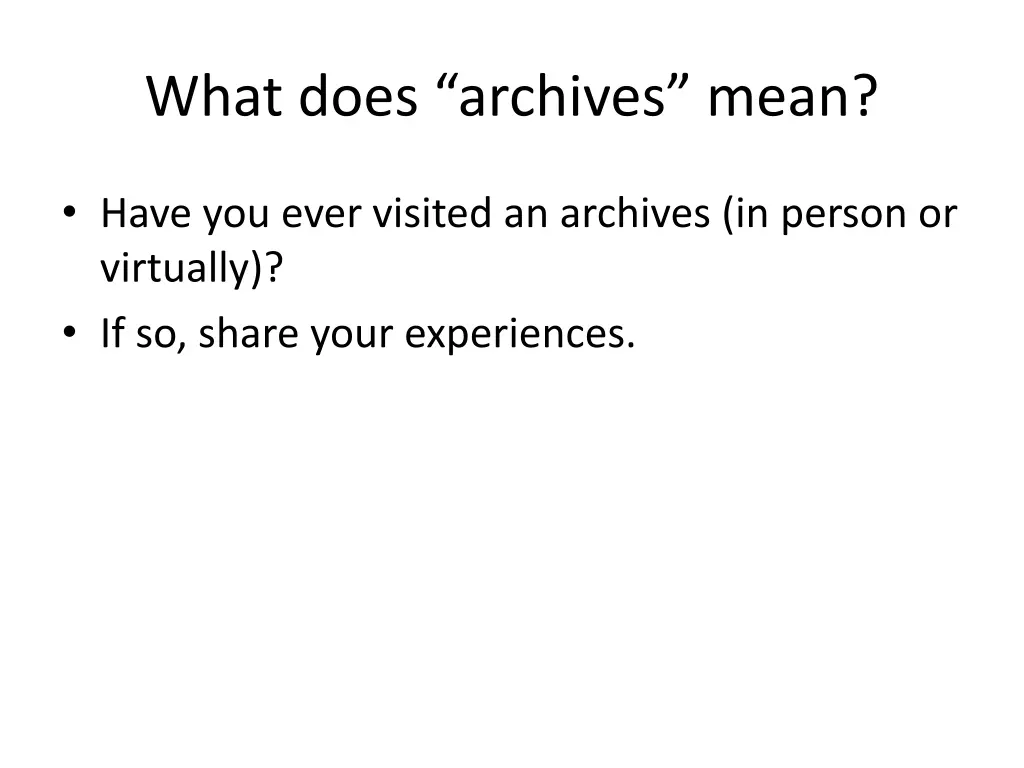 what does archives mean 2