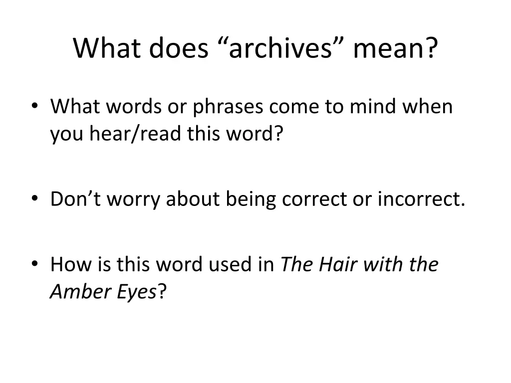 what does archives mean