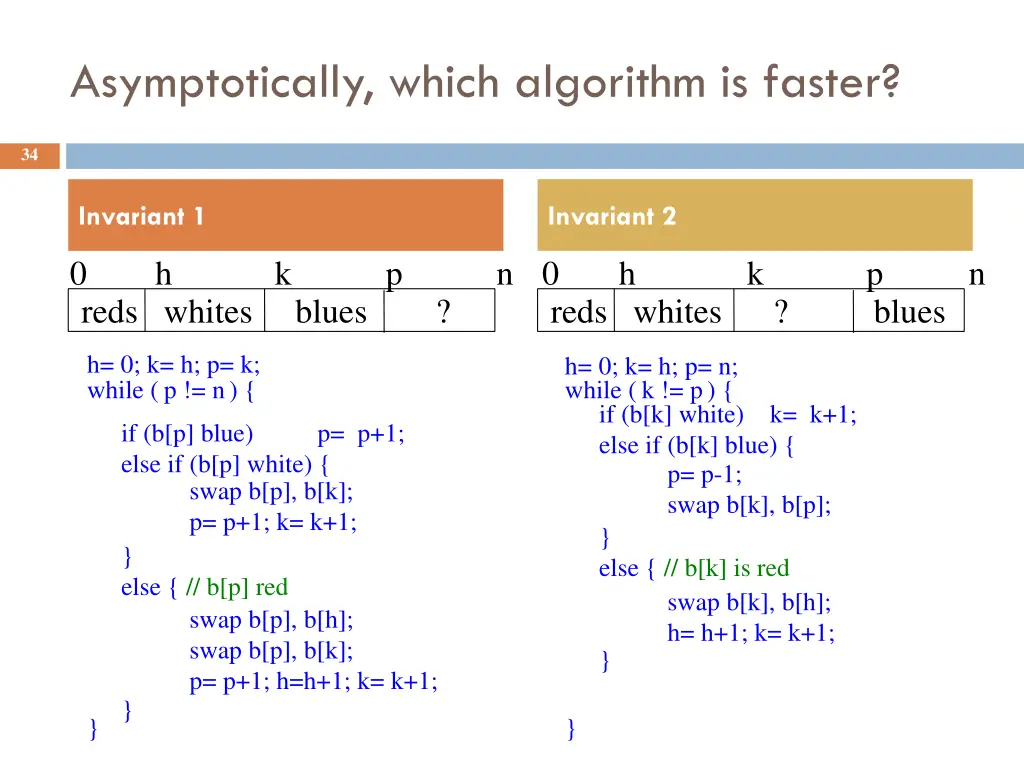 asymptotically which algorithm is faster