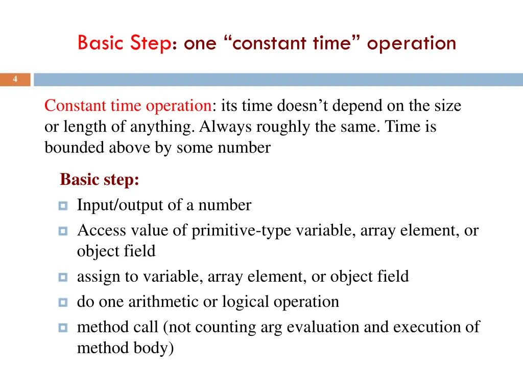 basic step one constant time operation