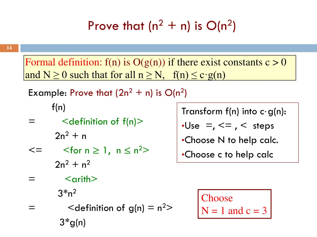 prove that n 2 n is o n 2 1