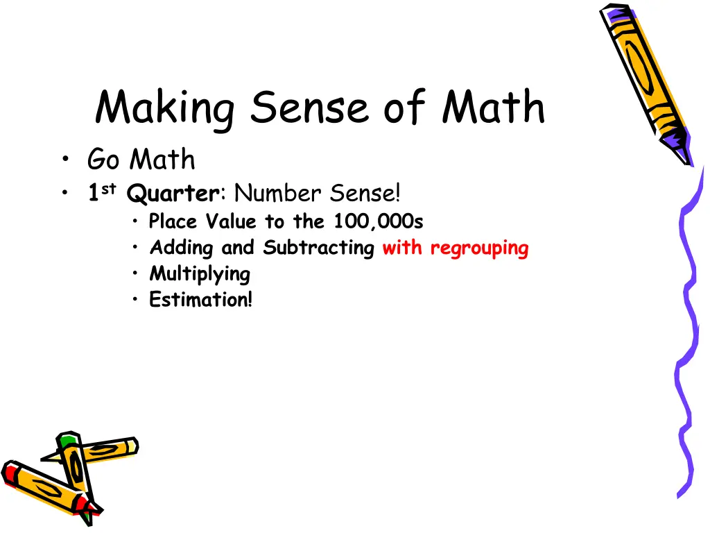 making sense of math go math 1 st quarter number