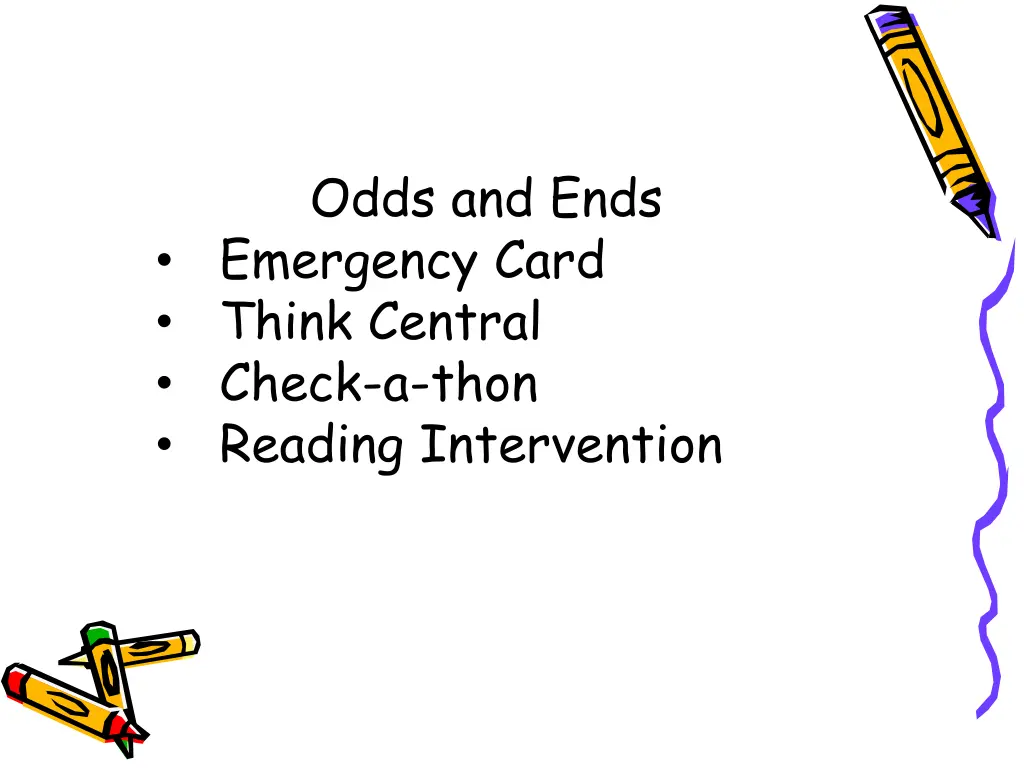 odds and ends emergency card think central check