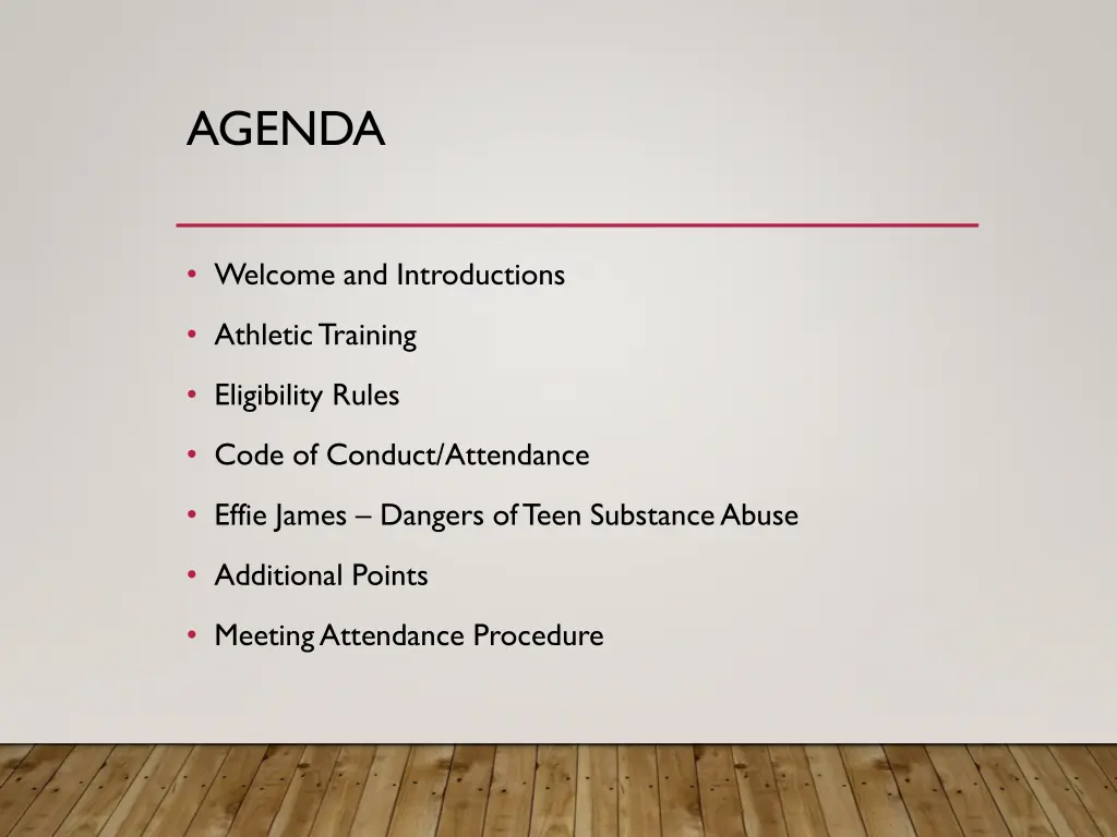 agenda